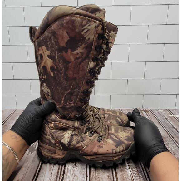 Red Head Camo Waterproof Hunting Boots Mens 8.5 Mossy Oak Infinity Tall